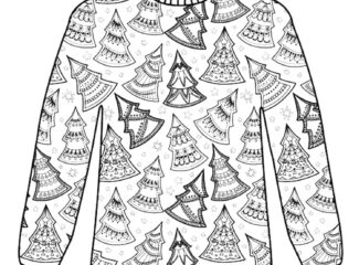 Ugly Christmas Sweater Coloring Page