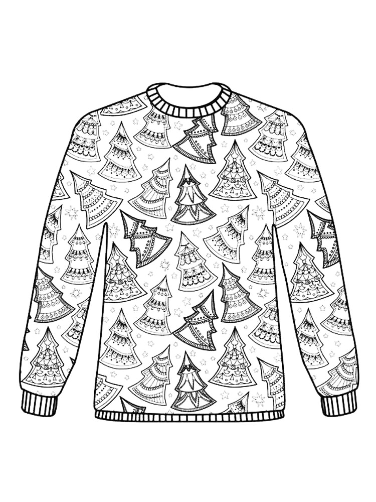 Ugly Christmas Sweater Coloring Page