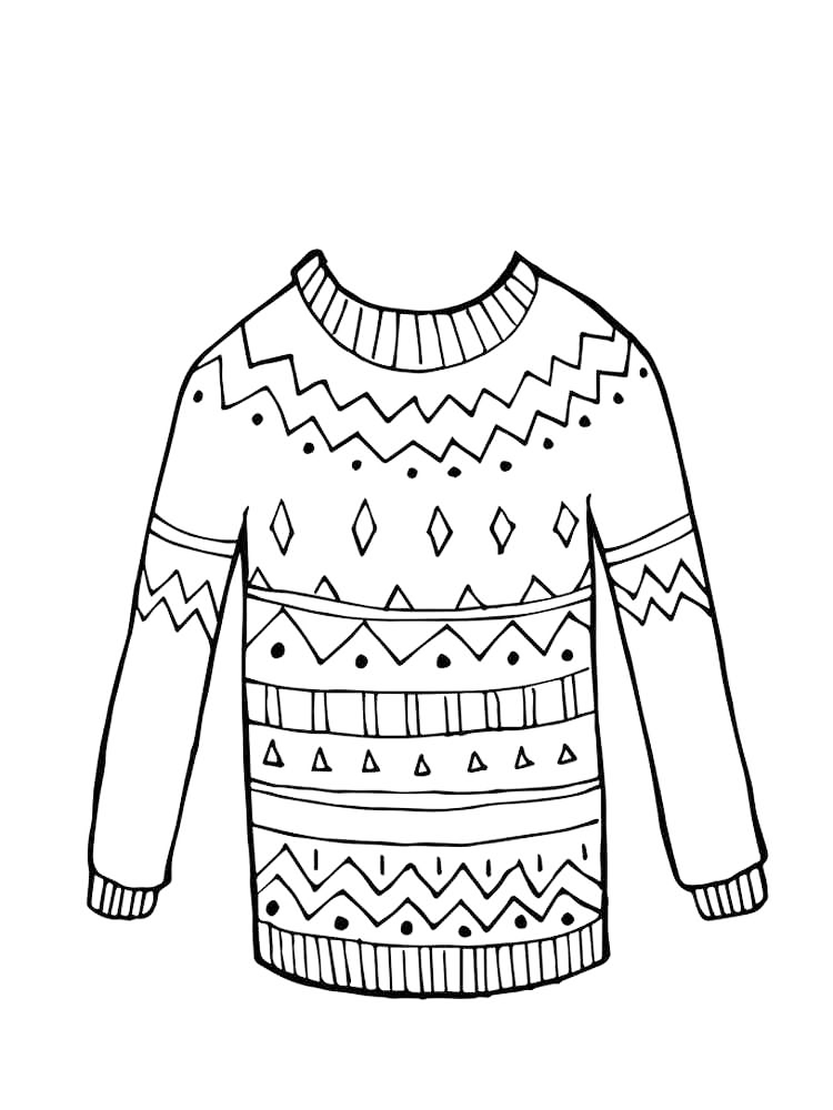 Ugly Christmas Sweater Coloring Sheet