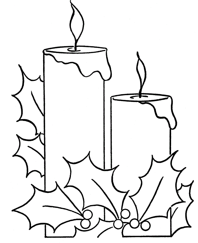 Winter Candles Coloring Page