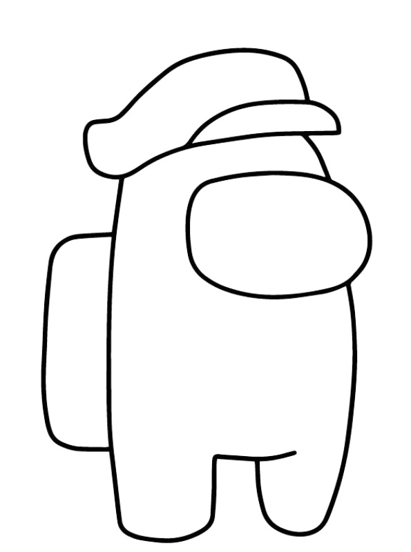 Among Us Hat Coloring Page