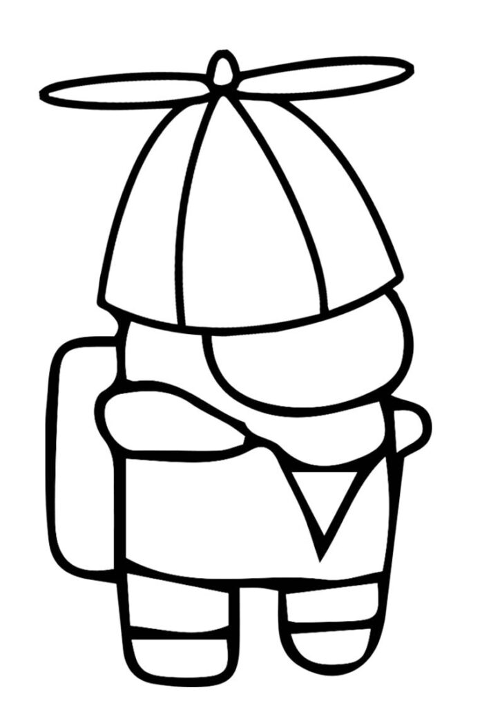 Among Us Propeller Hat Coloring Page