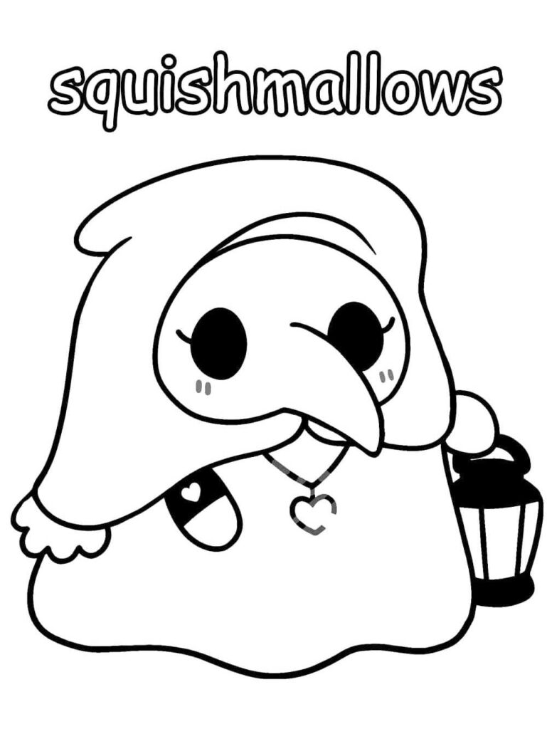 Cute Squishmallows Coloring Page