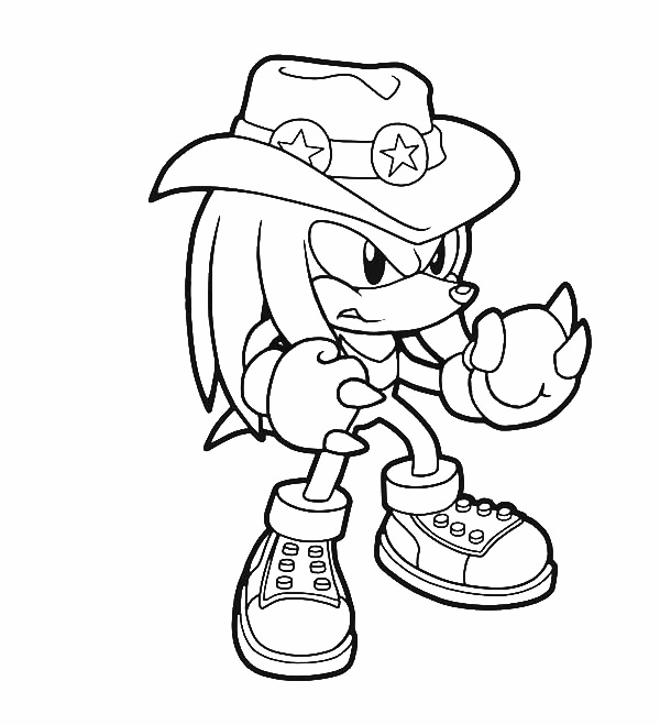 Deputy Sherrif Knuckles Coloring Page