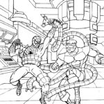 Doctor Octopus And Spiderman Fight Coloring Sheet