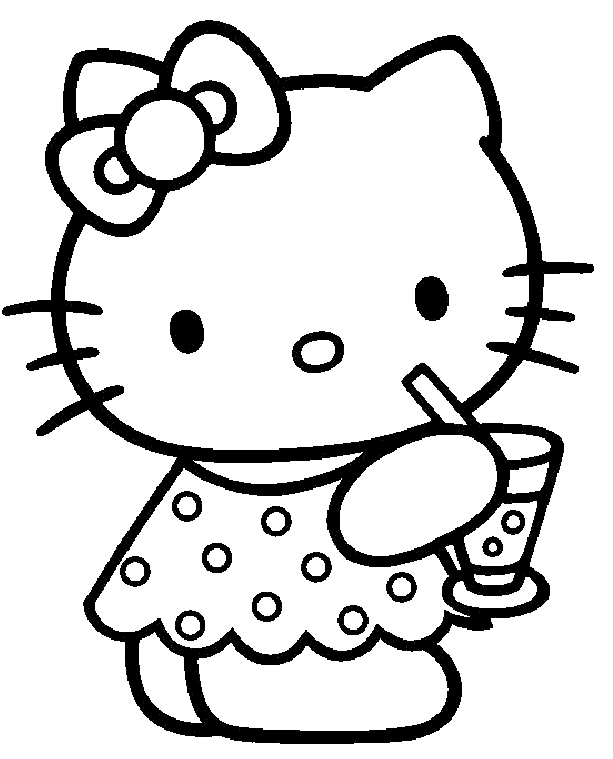 Hello Kitty Drinks Boba Tea