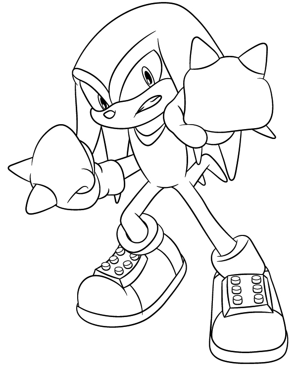 Knuckles Character Coloring Page