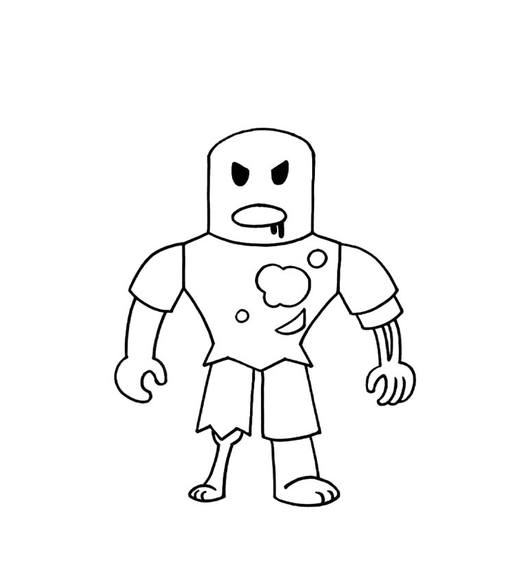 Roblox Zombie Coloring Page