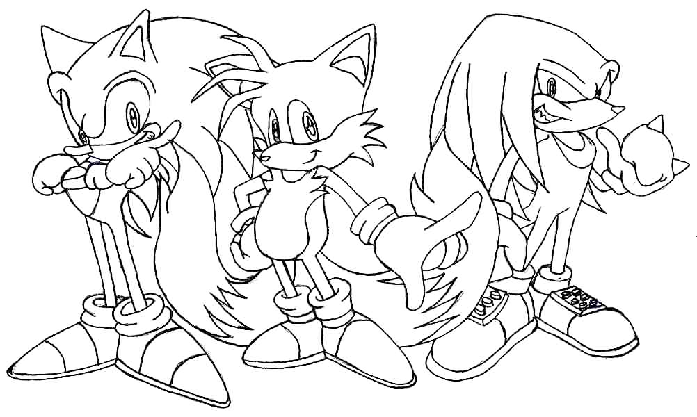 Sonic And Knuckles Coloring Page