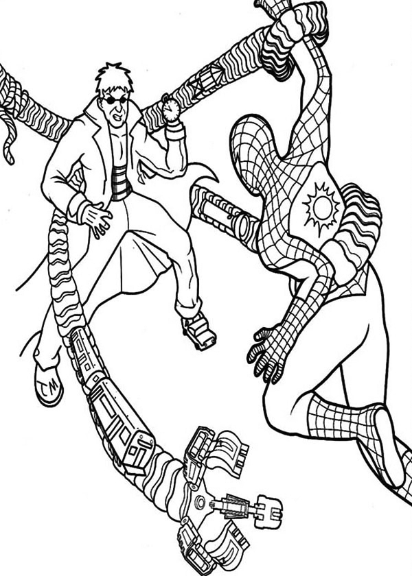 Spidey And Doc Ock Coloring Sheet