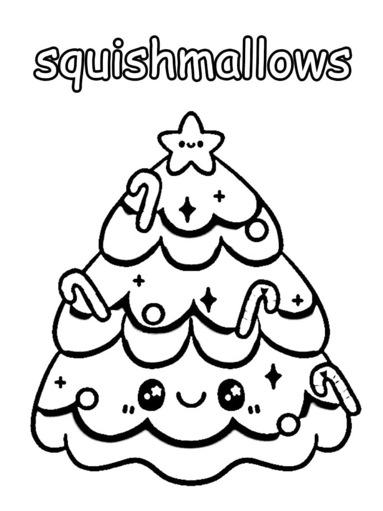 Squishmallows Christmas Tree Coloring Page