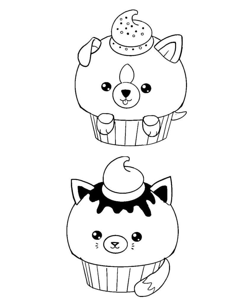 Squishmallows Cupcakes Coloring Page