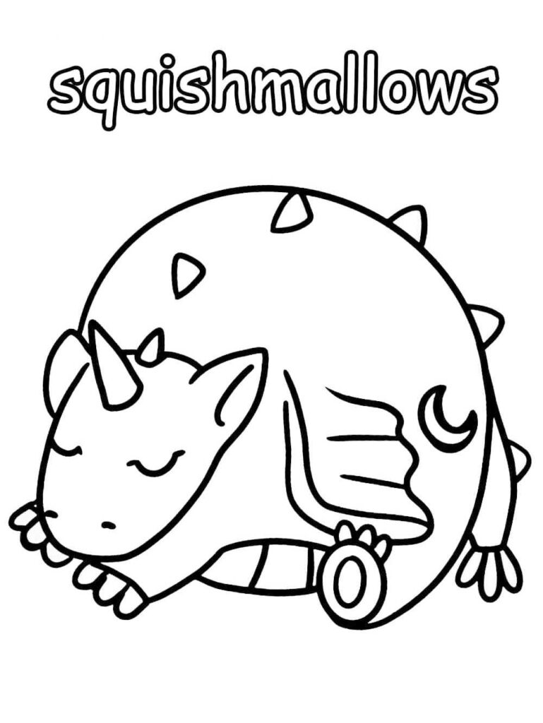 Squishmallows Dragon Coloring Page