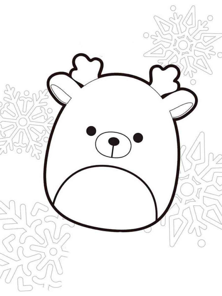 Squishmallows Reindeer Coloring Page