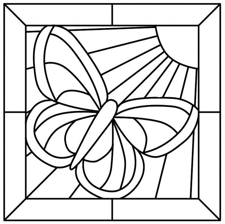 Butterfly Stained Glass Coloring Page