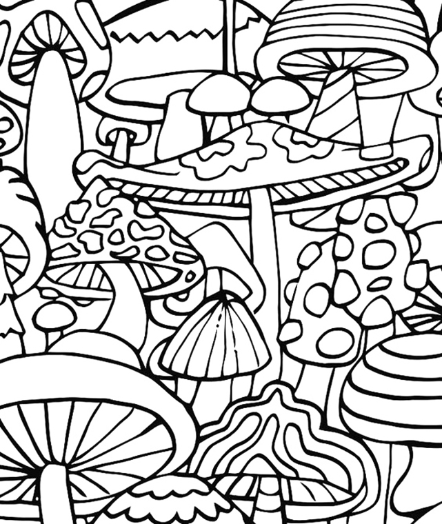 Coloring Page Of Mushrooms