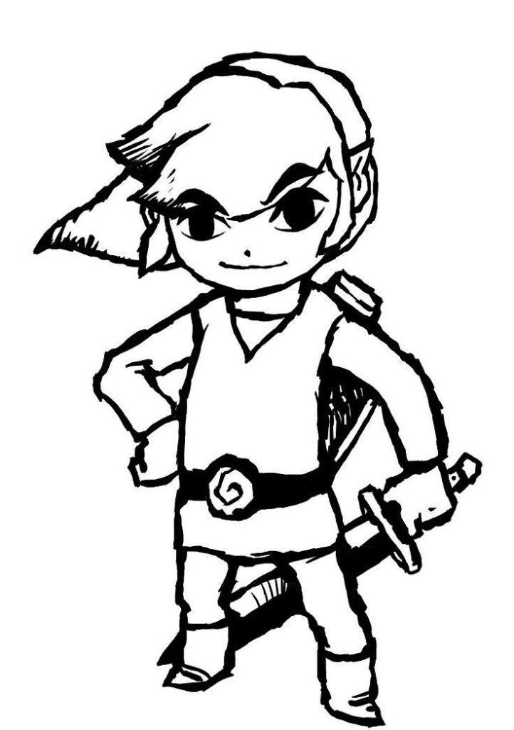 Cute Link Drawing To Color