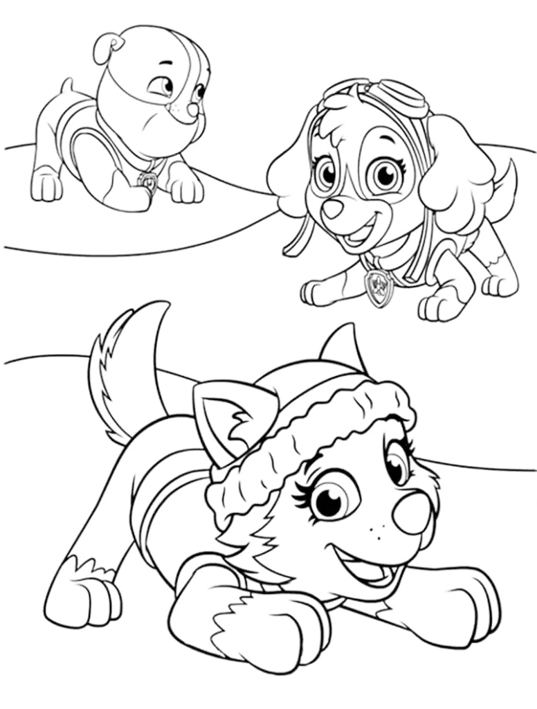 Cute Paw Patrol Coloring Page