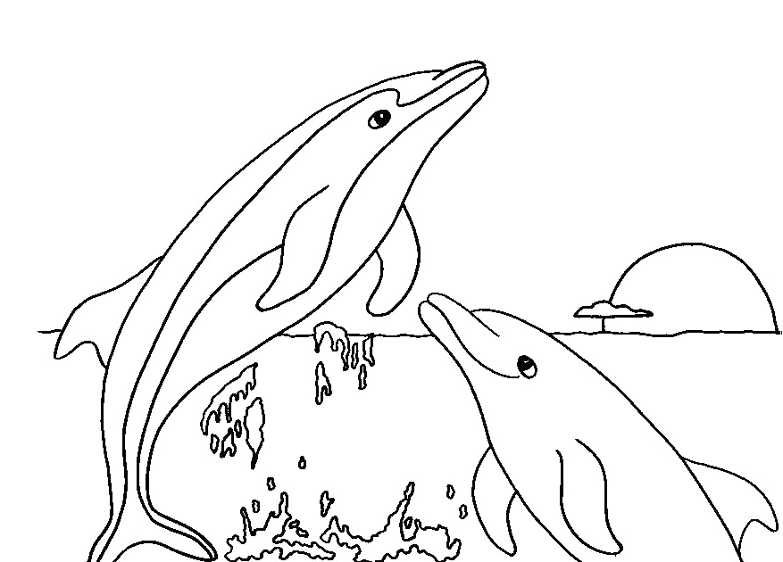 Dolphins Coloring Page