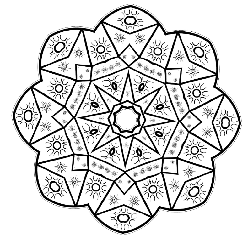 Kaleidoscope Star Coloring Page