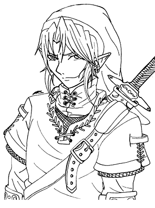 Legend Of Zelda Link Coloring Page