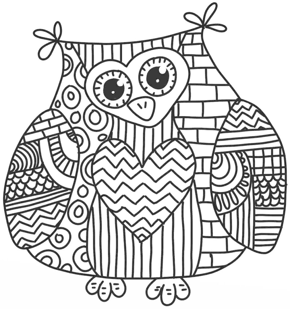 Pattern Owl Coloring Page