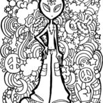 Psychedelic Alien Coloring Page