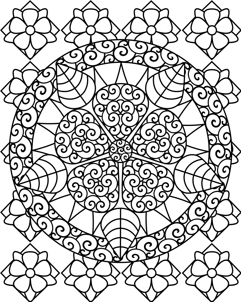 Repeating Kaleidoscope Pattern To Color