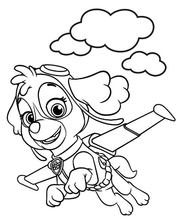 Skye Flying Coloring Page