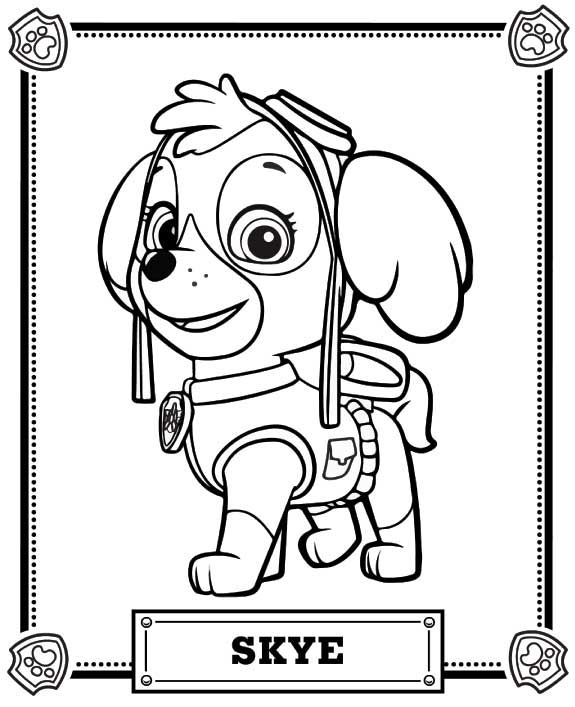 Skye Paw Patrol Coloring Pages