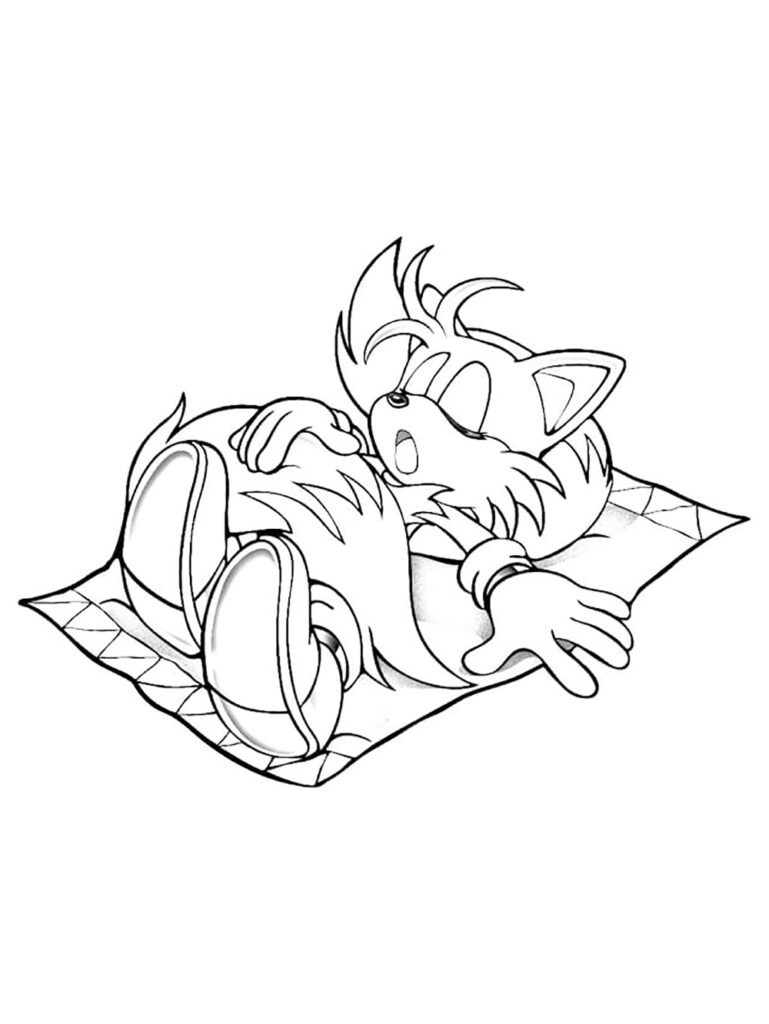 Sleeping Tails Coloring Page