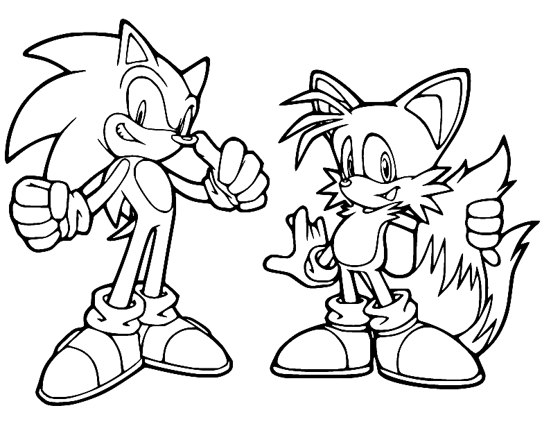 Sonic And Tails Coloring Page