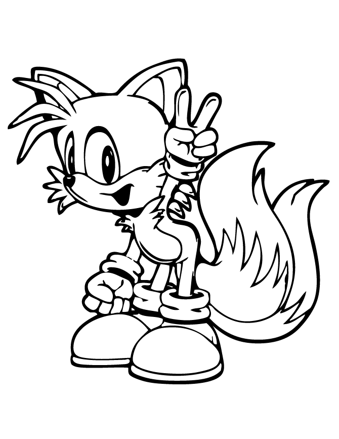 Tails Peace Coloring Page