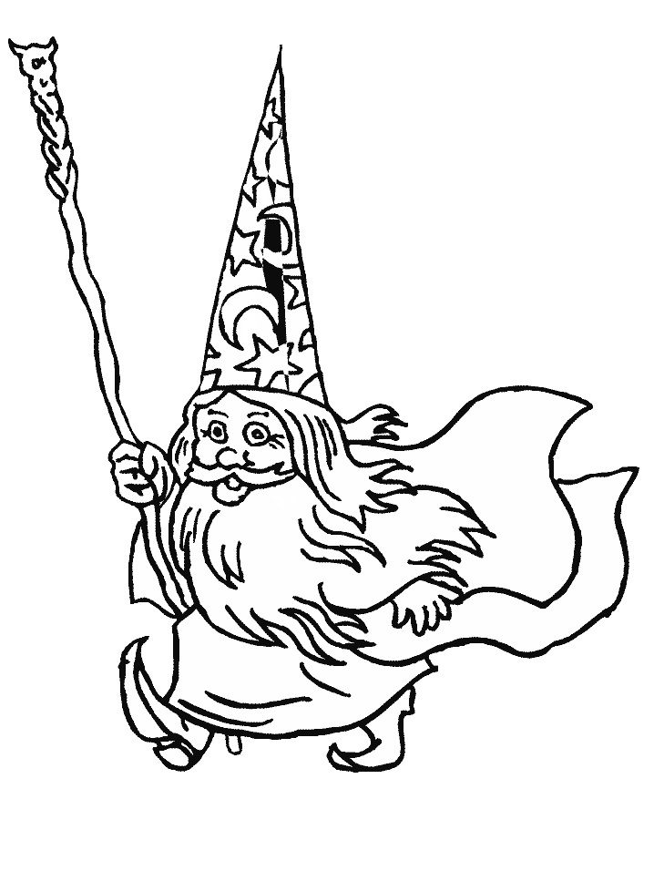 Tiny Wizard Coloring Page