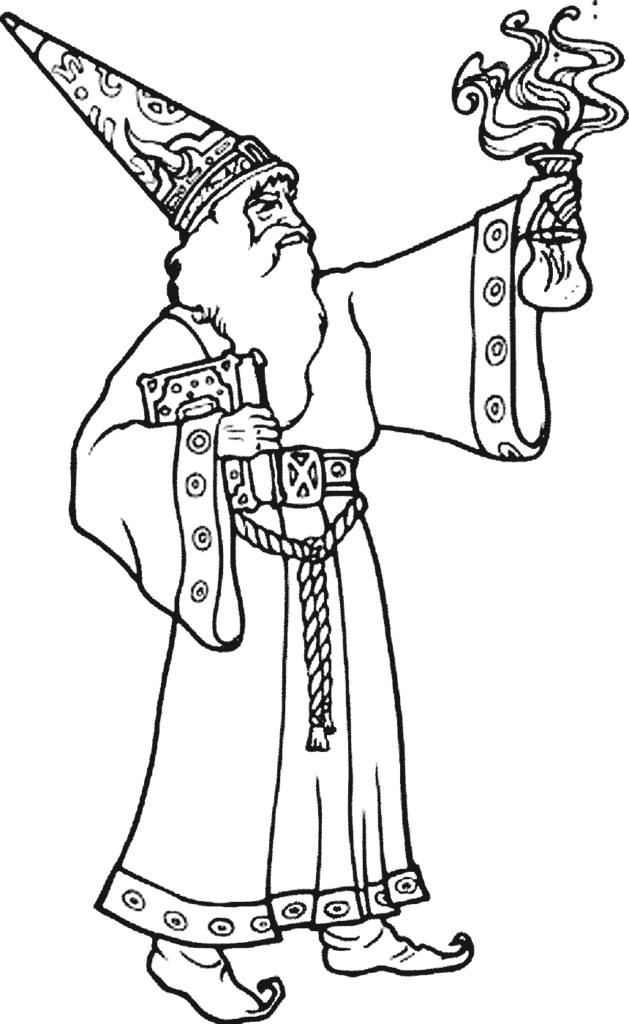 Wizards Spell Coloring Page