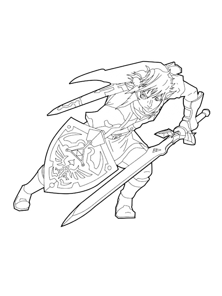 Zelda Link Coloring Page