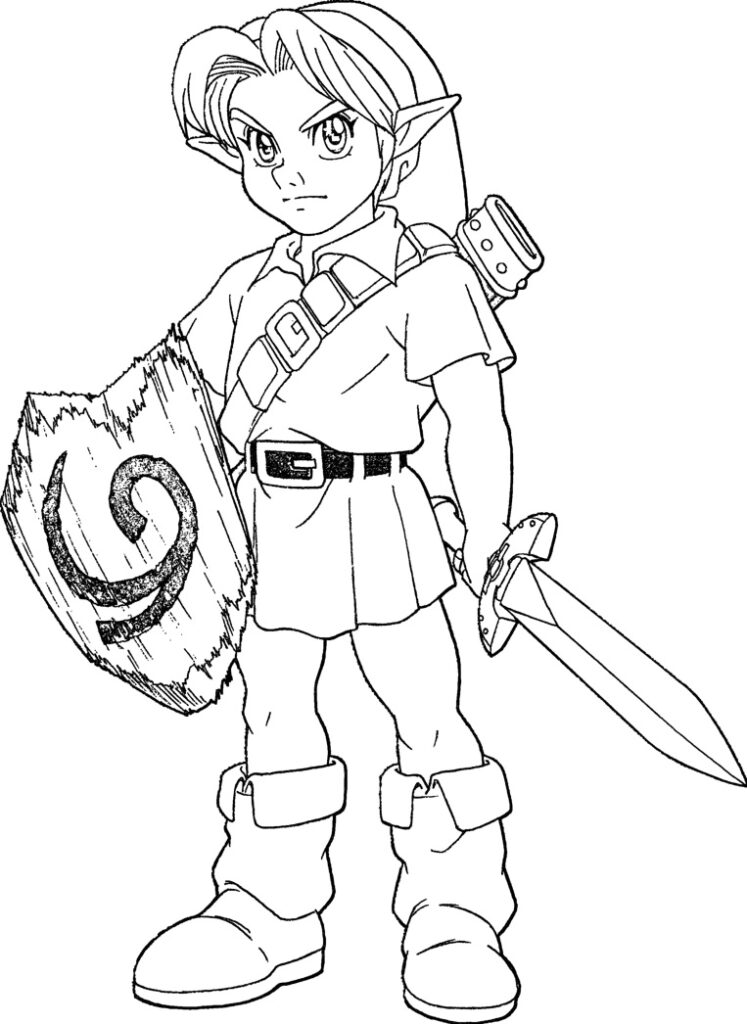 Zelda Link Coloring Sheet