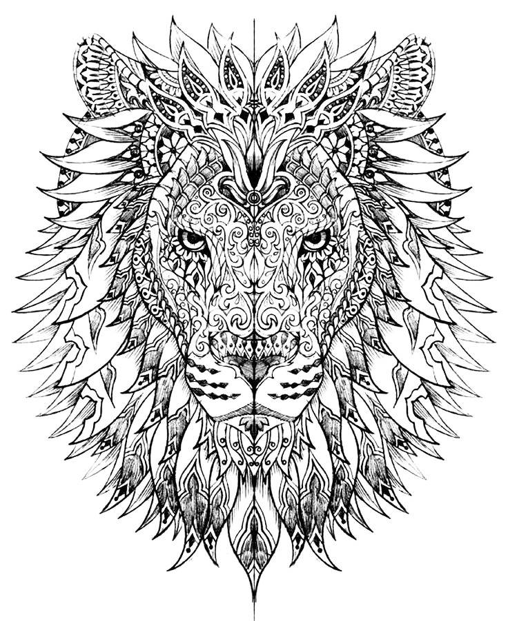 Zen Lion Coloring Page