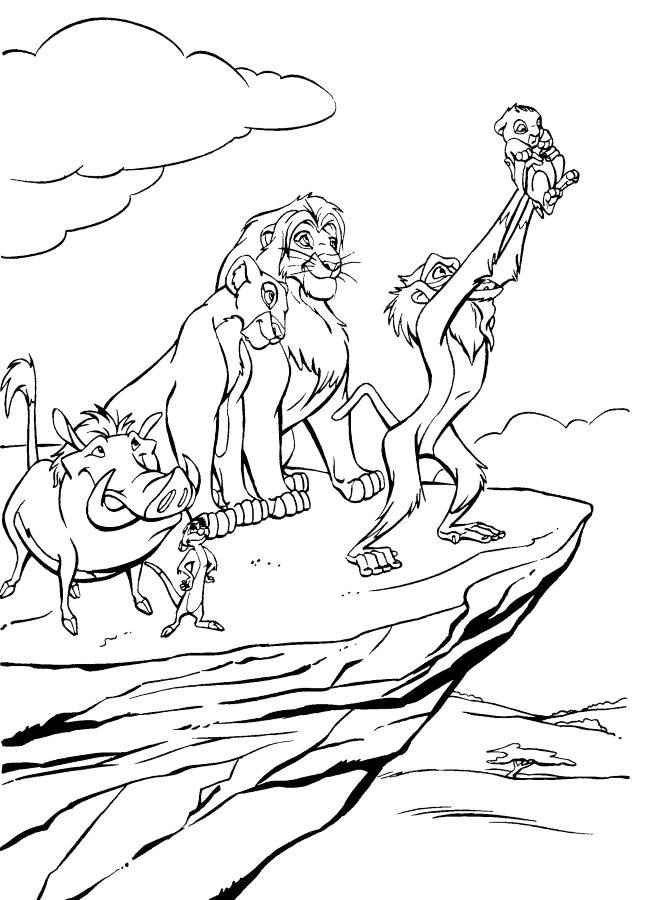 Baby Simba Is Presented Coloring Page