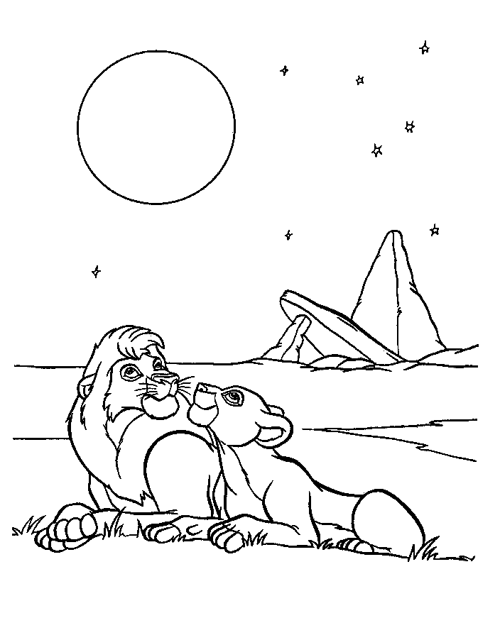 King Mufasa And Queen Saribi Coloring Page