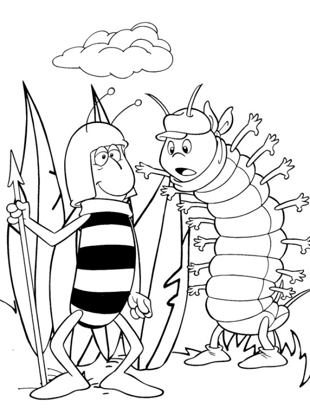 Maya The Bee Characters Coloring Page