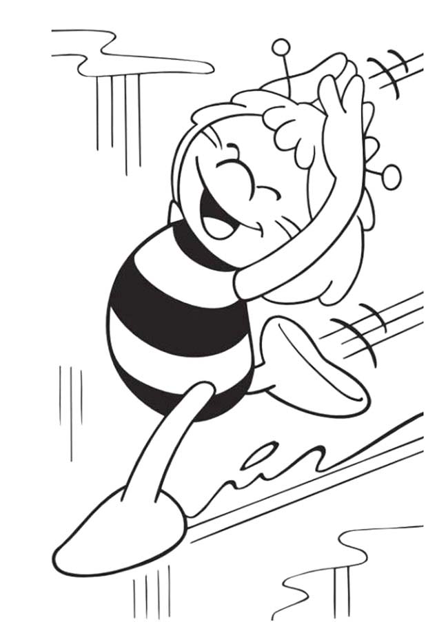 Maya The Bee Skating Coloring Page