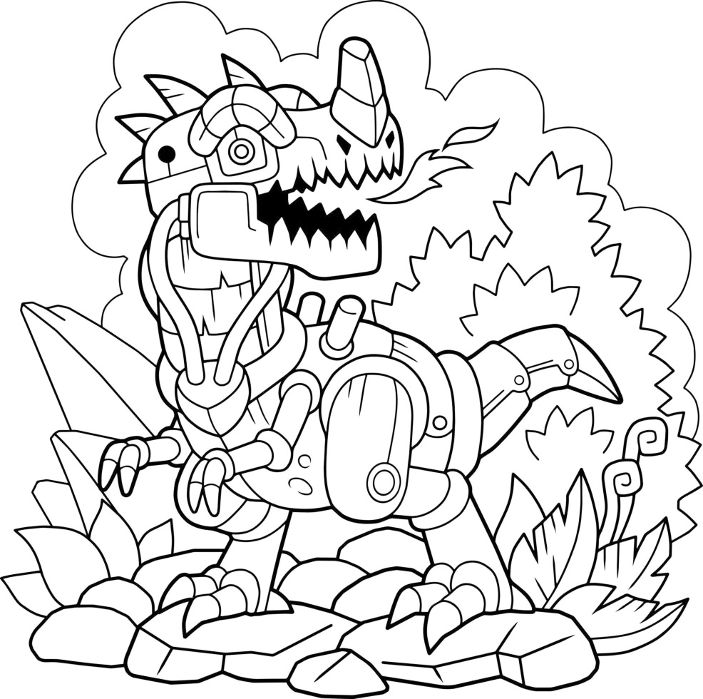 Metal Ceratosaurus Coloring Page