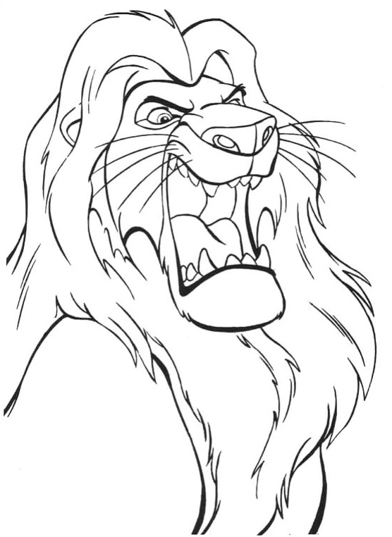 Mufasa Roars Coloring Page