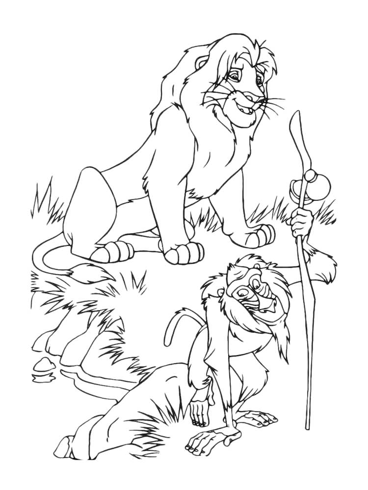 Mufasa And Rafiki Coloring Page