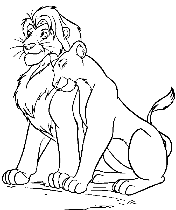 Mufasa And Saribi Coloring Page