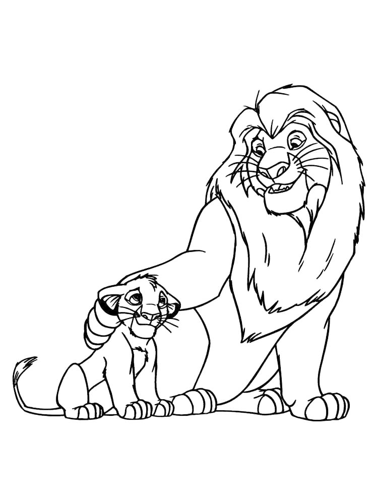 Mufasa And Simba Coloring Page