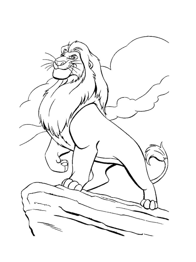 Mufasa On The Cliff Coloring Page