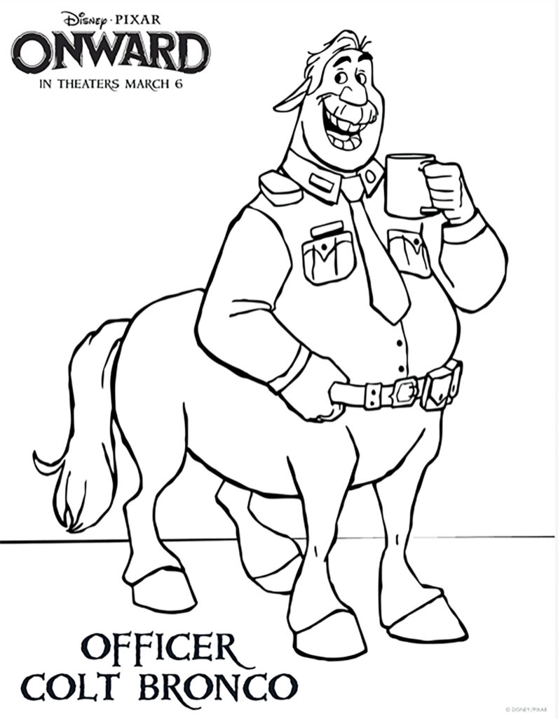 Officer Colt Bronco Onward Coloring Page