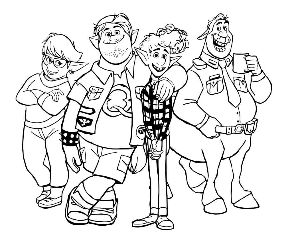 Onward Characters Coloring Page